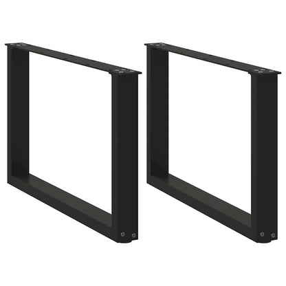 Nohy Konferenčního Stolku Ve Tvaru U, 2 Ks, Černé, 60 X (42-43) Cm, Ocel