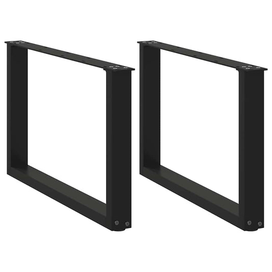 Nohy Konferenčního Stolku Ve Tvaru U, 2 Ks, Černé, 60 X (42-43) Cm, Ocel