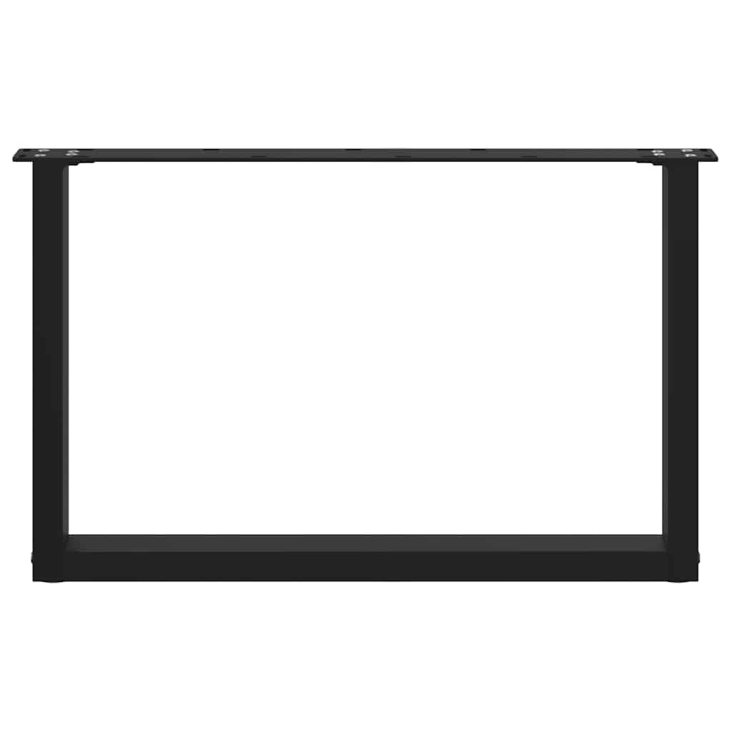Nohy Konferenčního Stolku Ve Tvaru U, 2 Ks, Černé, 60 X (42-43) Cm, Ocel