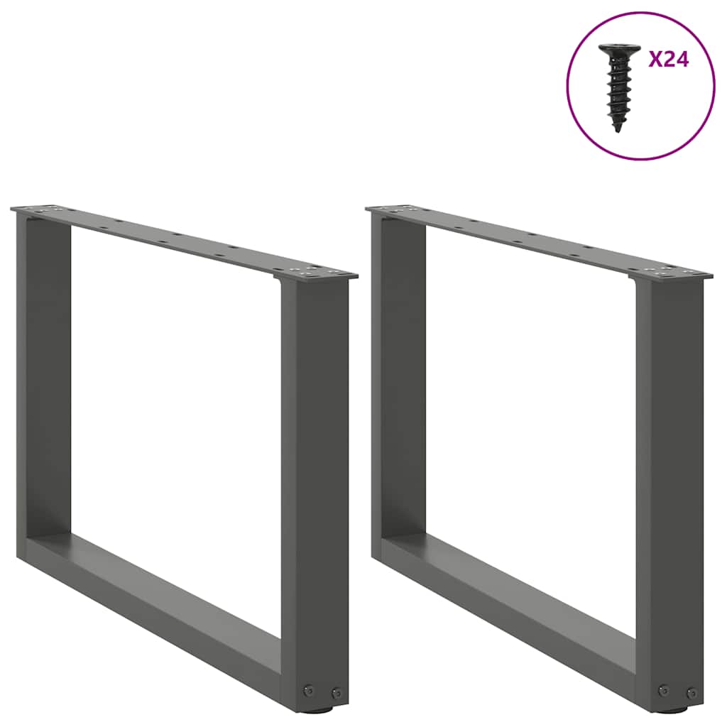 Nohy Konferenčního Stolku Ve Tvaru U 2 Ks Antracitové Ocelové Antracitová