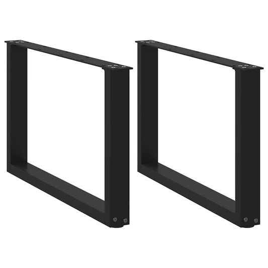 Nohy Konferenčního Stolku Ve Tvaru U, 2 Ks, Černé, 70 X (42-43) Cm, Ocel