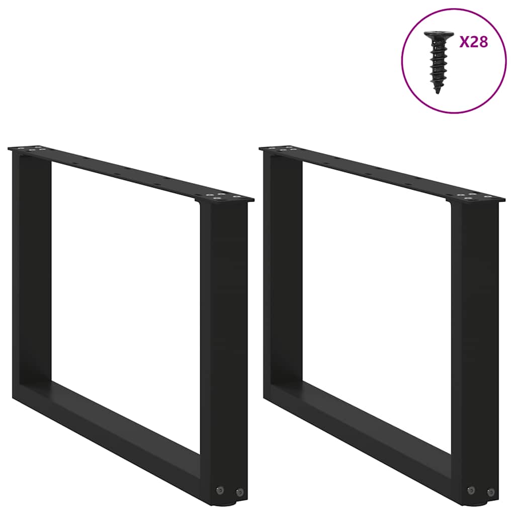 Nohy Konferenčního Stolku Ve Tvaru U, 2 Ks, Černé, 70 X (42-43) Cm, Ocel