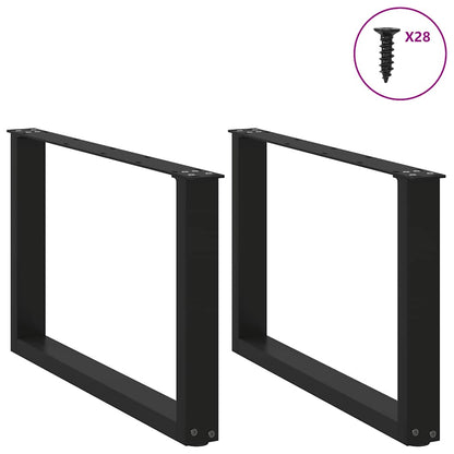 Nohy Konferenčního Stolku Ve Tvaru U, 2 Ks, Černé, 70 X (42-43) Cm, Ocel