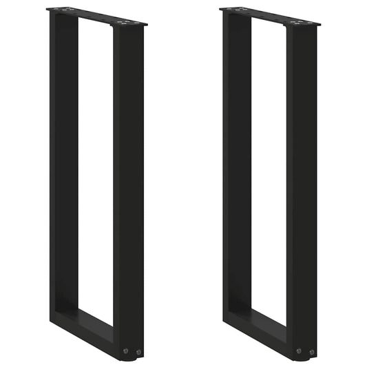 Nohy Konzolového Stolku Ve Tvaru U, 2 Ks, Černé, 28 X (72-73) Cm, Ocel