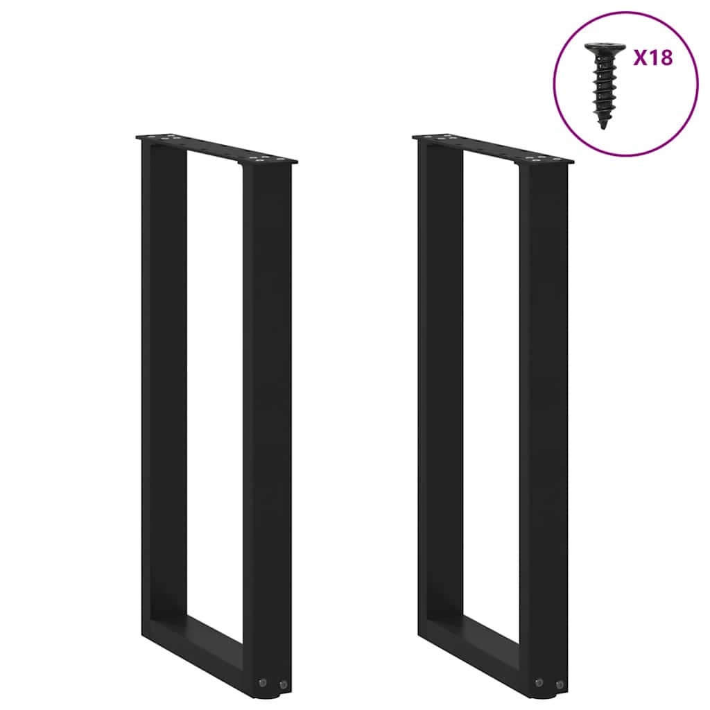 Nohy Konzolového Stolku Ve Tvaru U, 2 Ks, Černé, 28 X (72-73) Cm, Ocel