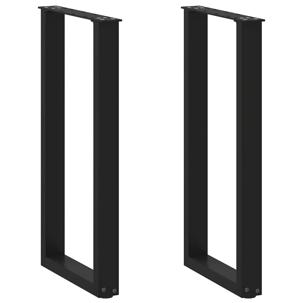 Nohy Konzolového Stolku Ve Tvaru U, 2 Ks, Černé, 38 X (72-73) Cm, Ocel