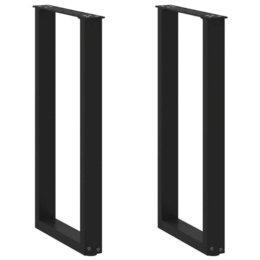 Nohy Konzolového Stolku Ve Tvaru U, 2 Ks, Černé, 38 X (72-73) Cm, Ocel