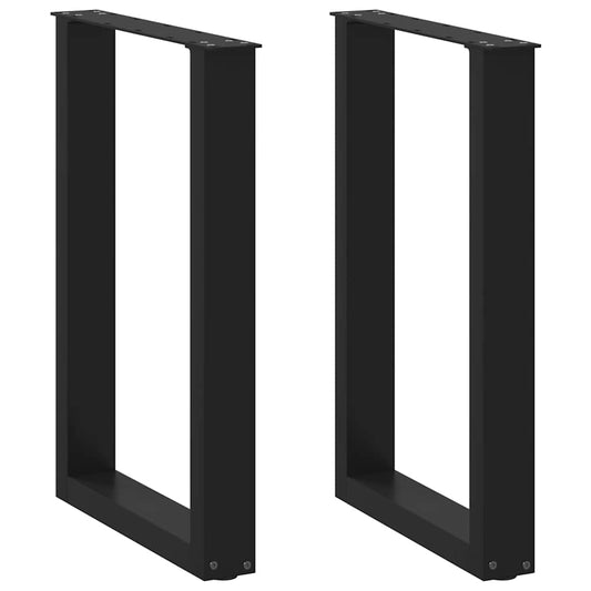 Nohy K Jídelnímu Stolu Ve Tvaru U, 2 Ks, Černé, 50 X (72-73) Cm, Ocel
