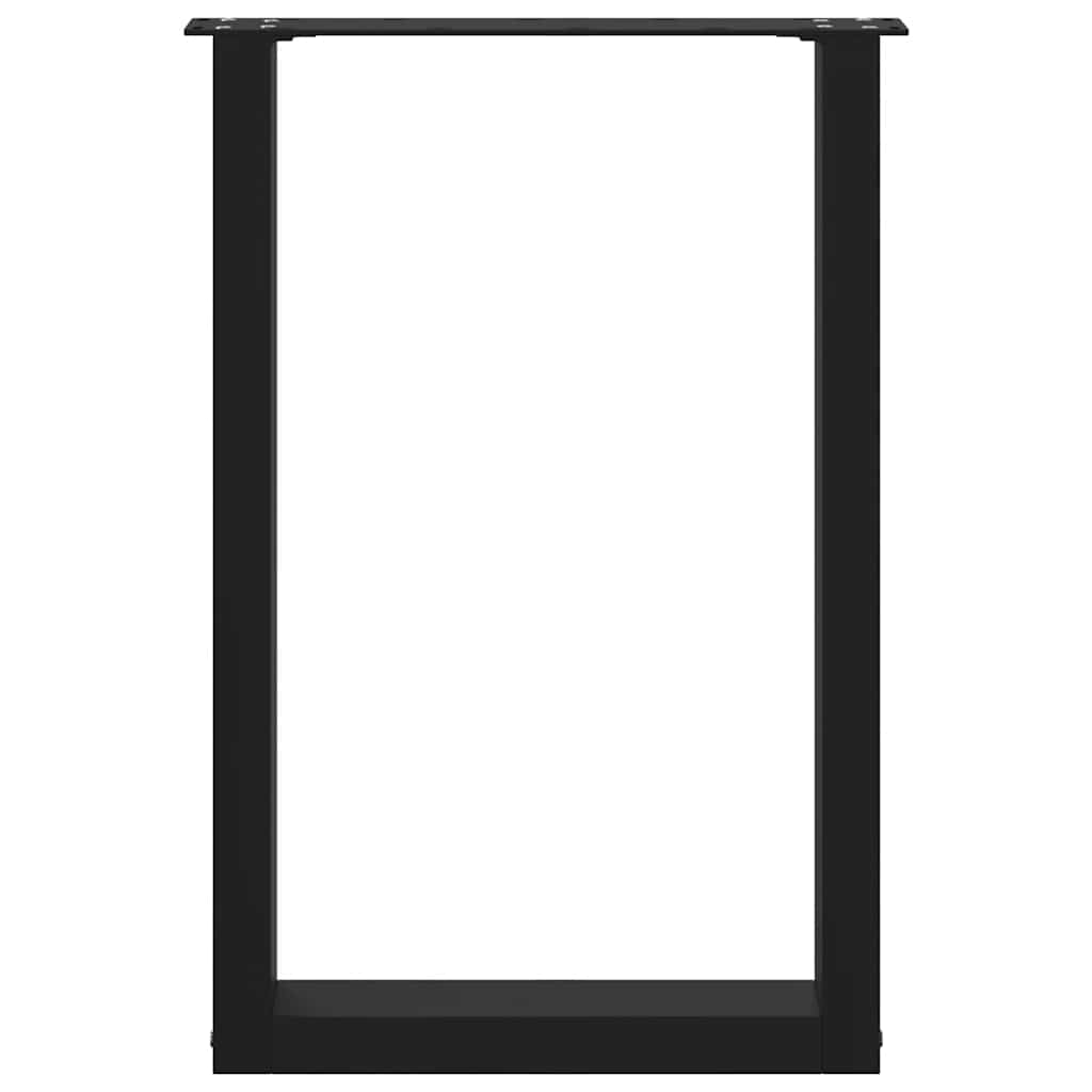 Nohy K Jídelnímu Stolu Ve Tvaru U, 2 Ks, Černé, 50 X (72-73) Cm, Ocel