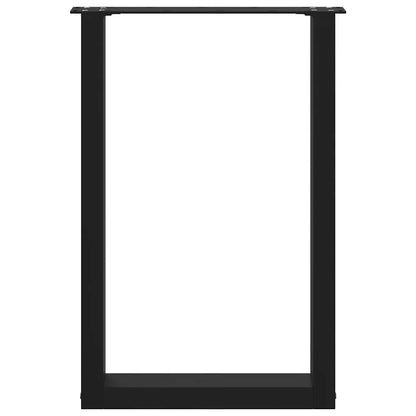 Nohy K Jídelnímu Stolu Ve Tvaru U, 2 Ks, Černé, 50 X (72-73) Cm, Ocel