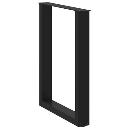 Nohy K Jídelnímu Stolu Ve Tvaru U, 2 Ks, Černé, 60 X (72-73) Cm, Ocel