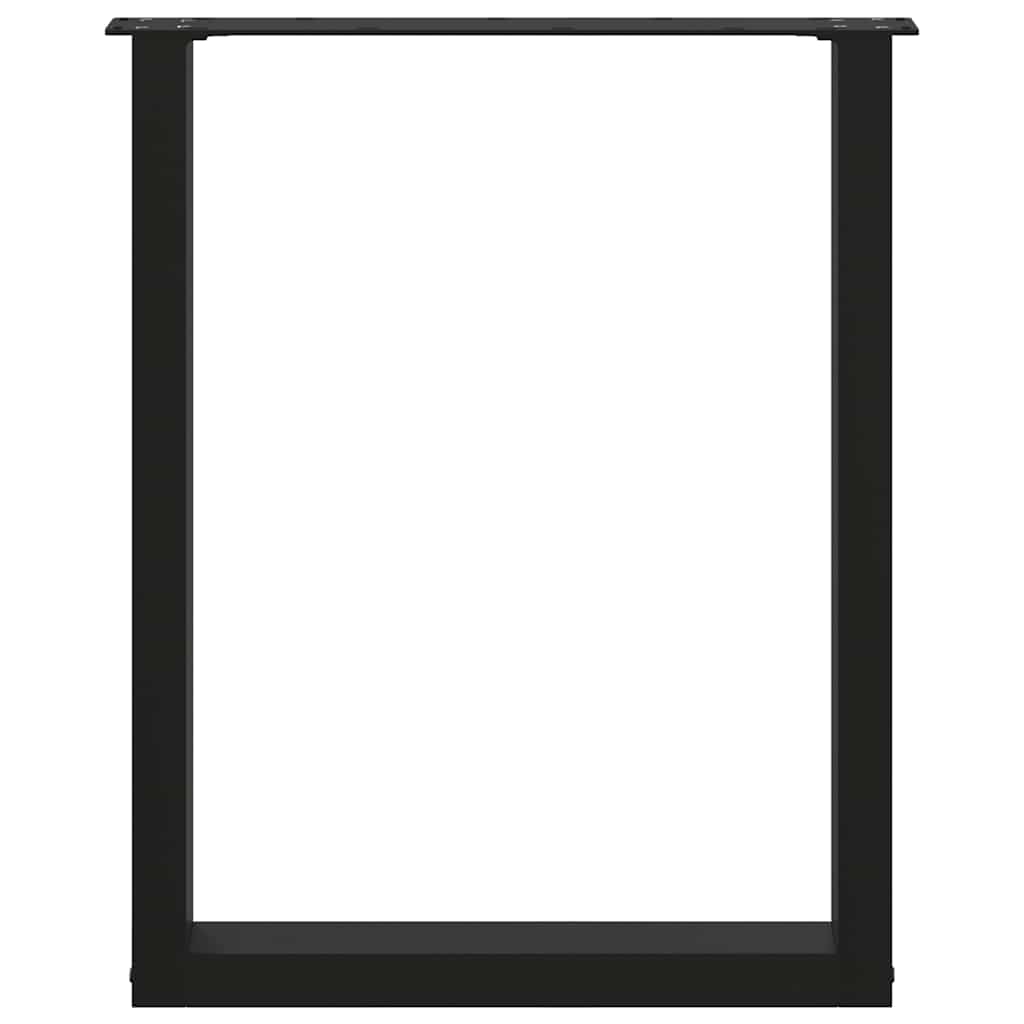 Nohy K Jídelnímu Stolu Ve Tvaru U, 2 Ks, Černé, 60 X (72-73) Cm, Ocel