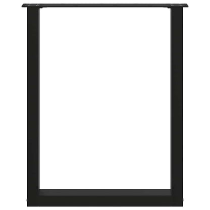 Nohy K Jídelnímu Stolu Ve Tvaru U, 2 Ks, Černé, 60 X (72-73) Cm, Ocel
