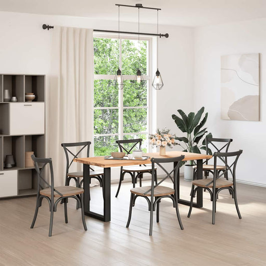 Nohy K Jídelnímu Stolu Ve Tvaru U, 2 Ks, Černé, 70 X (72-73) Cm, Ocel