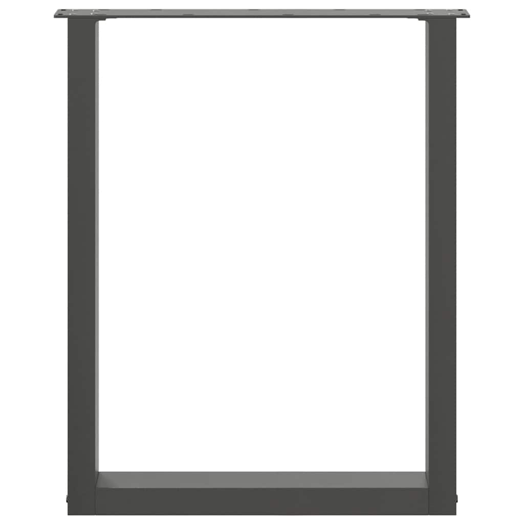 Nohy K Jídelnímu Stolu Ve Tvaru U, 2 Ks, Černé, 70 X (72-73) Cm, Ocel