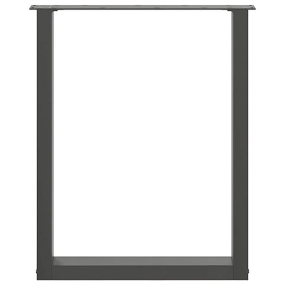 Nohy K Jídelnímu Stolu Ve Tvaru U, 2 Ks, Černé, 70 X (72-73) Cm, Ocel