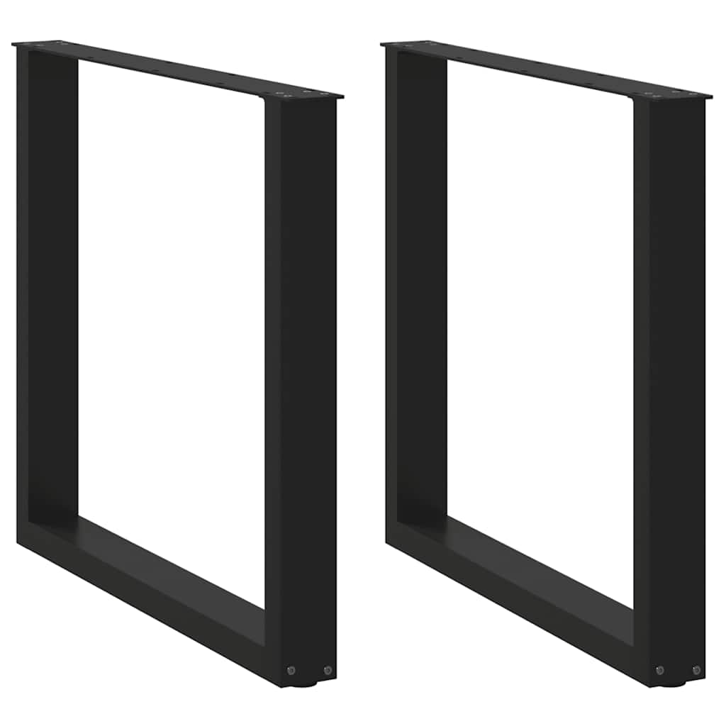 Nohy K Jídelnímu Stolu Ve Tvaru U, 2 Ks, Černé, 80 X (72-73) Cm, Ocel