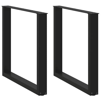 Nohy K Jídelnímu Stolu Ve Tvaru U, 2 Ks, Černé, 80 X (72-73) Cm, Ocel