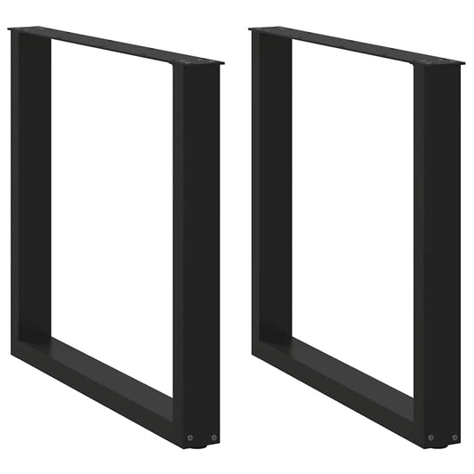 Nohy K Jídelnímu Stolu Ve Tvaru U, 2 Ks, Černé, 80 X (72-73) Cm, Ocel