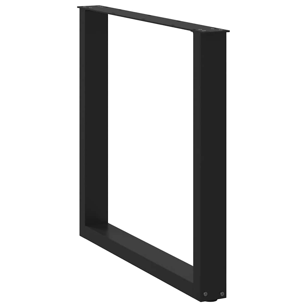 Nohy K Jídelnímu Stolu Ve Tvaru U, 2 Ks, Černé, 80 X (72-73) Cm, Ocel