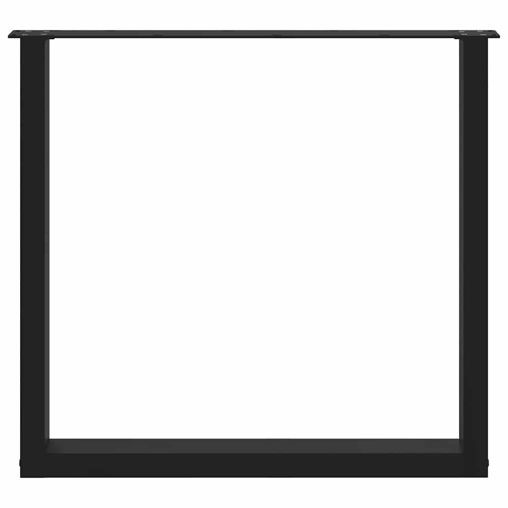 Nohy K Jídelnímu Stolu Ve Tvaru U, 2 Ks, Černé, 80 X (72-73) Cm, Ocel
