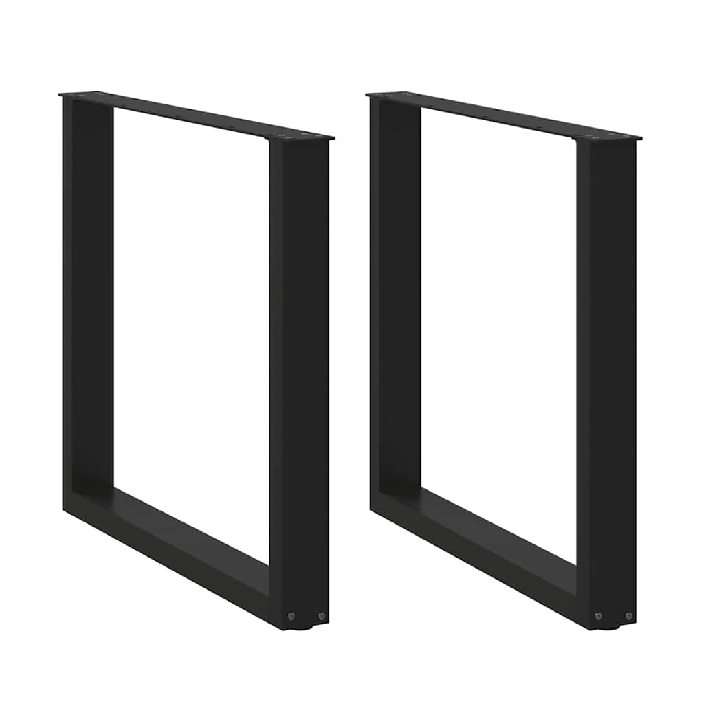 Nohy K Jídelnímu Stolu Ve Tvaru U, 2 Ks, Černé, 90 X (72-73) Cm, Ocel