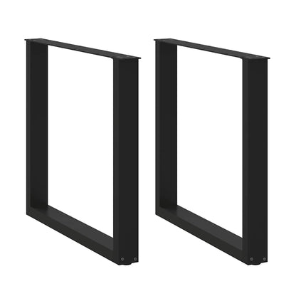 Nohy K Jídelnímu Stolu Ve Tvaru U, 2 Ks, Černé, 90 X (72-73) Cm, Ocel