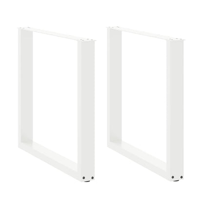 Nohy Jídelního Stolku Ve Tvaru U 2 Ks Bílé Ocel Bílá