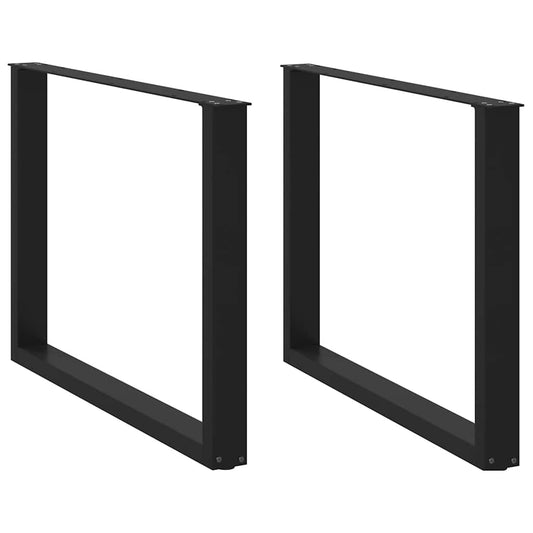 Nohy K Jídelnímu Stolu Ve Tvaru U, 2 Ks, Černé, 100 X (72-73) Cm, Ocel