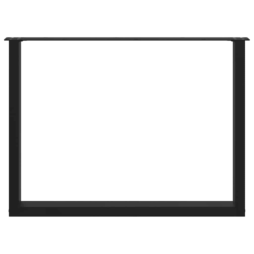 Nohy K Jídelnímu Stolu Ve Tvaru U, 2 Ks, Černé, 100 X (72-73) Cm, Ocel