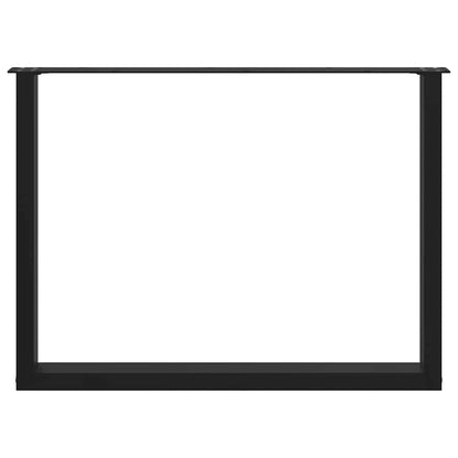 Nohy K Jídelnímu Stolu Ve Tvaru U, 2 Ks, Černé, 100 X (72-73) Cm, Ocel