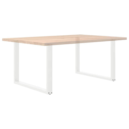 Nohy Jídelního Stolku Ve Tvaru U 2 Ks Bílé Ocel Bílá