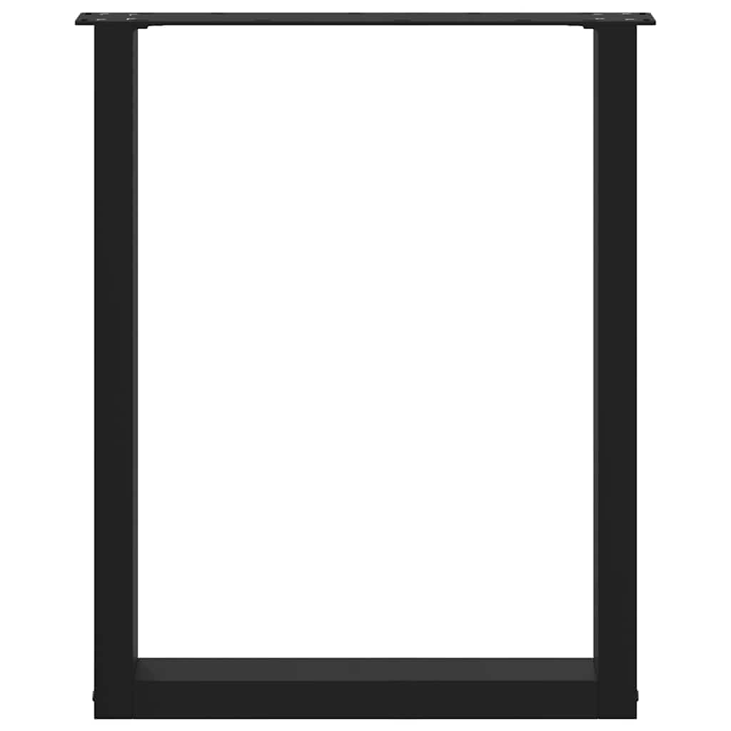 Nohy K Jídelnímu Stolu Ve Tvaru U, 3 Ks, Černé, 70 X (72-73) Cm, Ocel