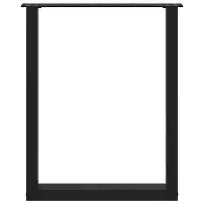 Nohy K Jídelnímu Stolu Ve Tvaru U, 3 Ks, Černé, 70 X (72-73) Cm, Ocel