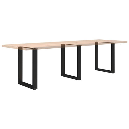 Nohy K Jídelnímu Stolu Ve Tvaru U, 3 Ks, Černé, 70 X (72-73) Cm, Ocel