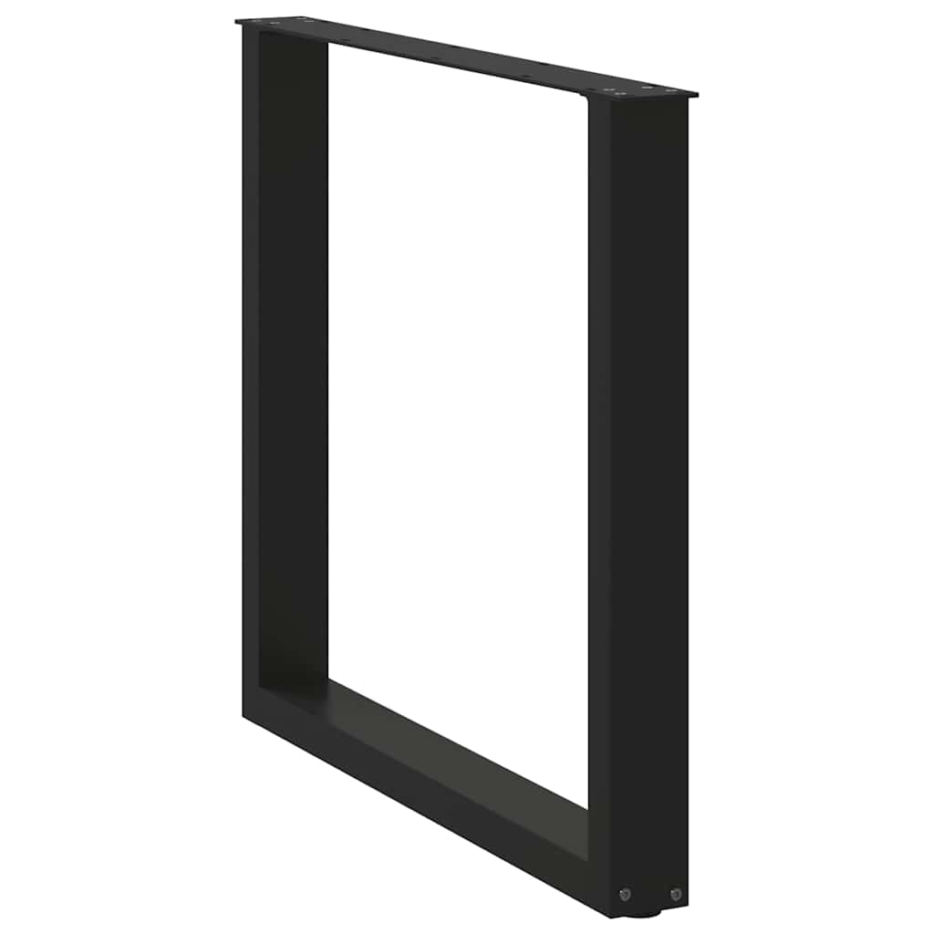 Nohy K Jídelnímu Stolu Ve Tvaru U, 3 Ks, Černé, 80 X (72-73) Cm, Ocel