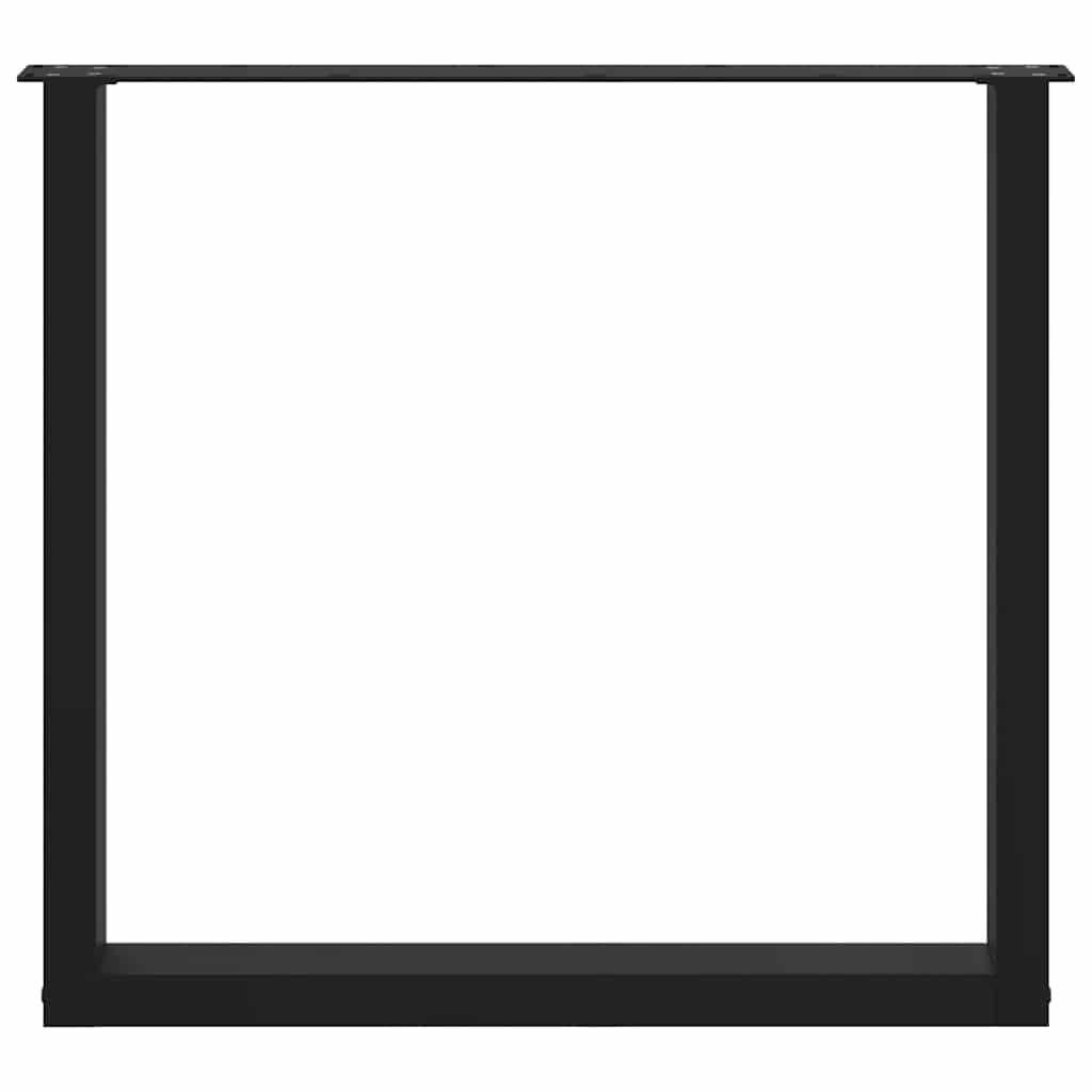 Nohy K Jídelnímu Stolu Ve Tvaru U, 3 Ks, Černé, 80 X (72-73) Cm, Ocel