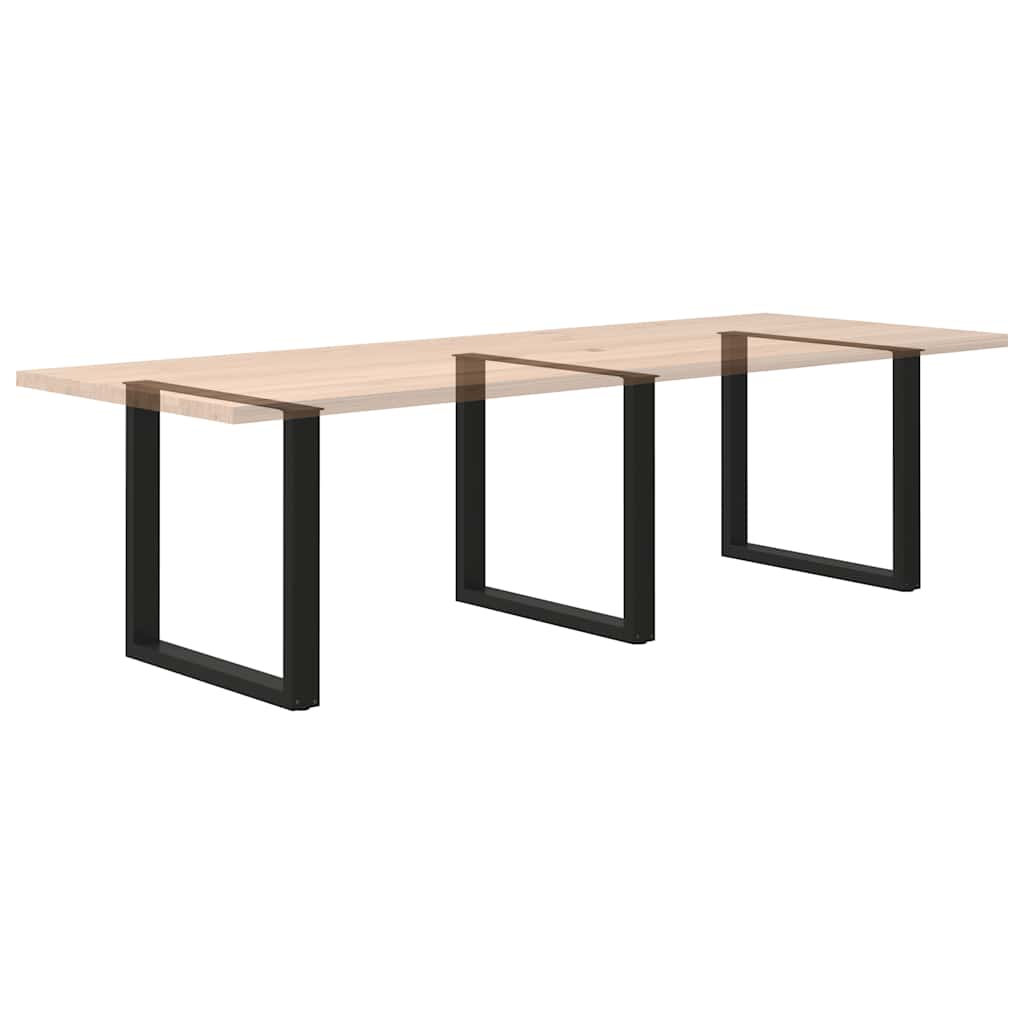 Nohy K Jídelnímu Stolu Ve Tvaru U, 3 Ks, Černé, 80 X (72-73) Cm, Ocel