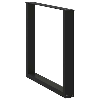 Nohy K Jídelnímu Stolu Ve Tvaru U, 3 Ks, Černé, 90 X (72-73) Cm, Ocel