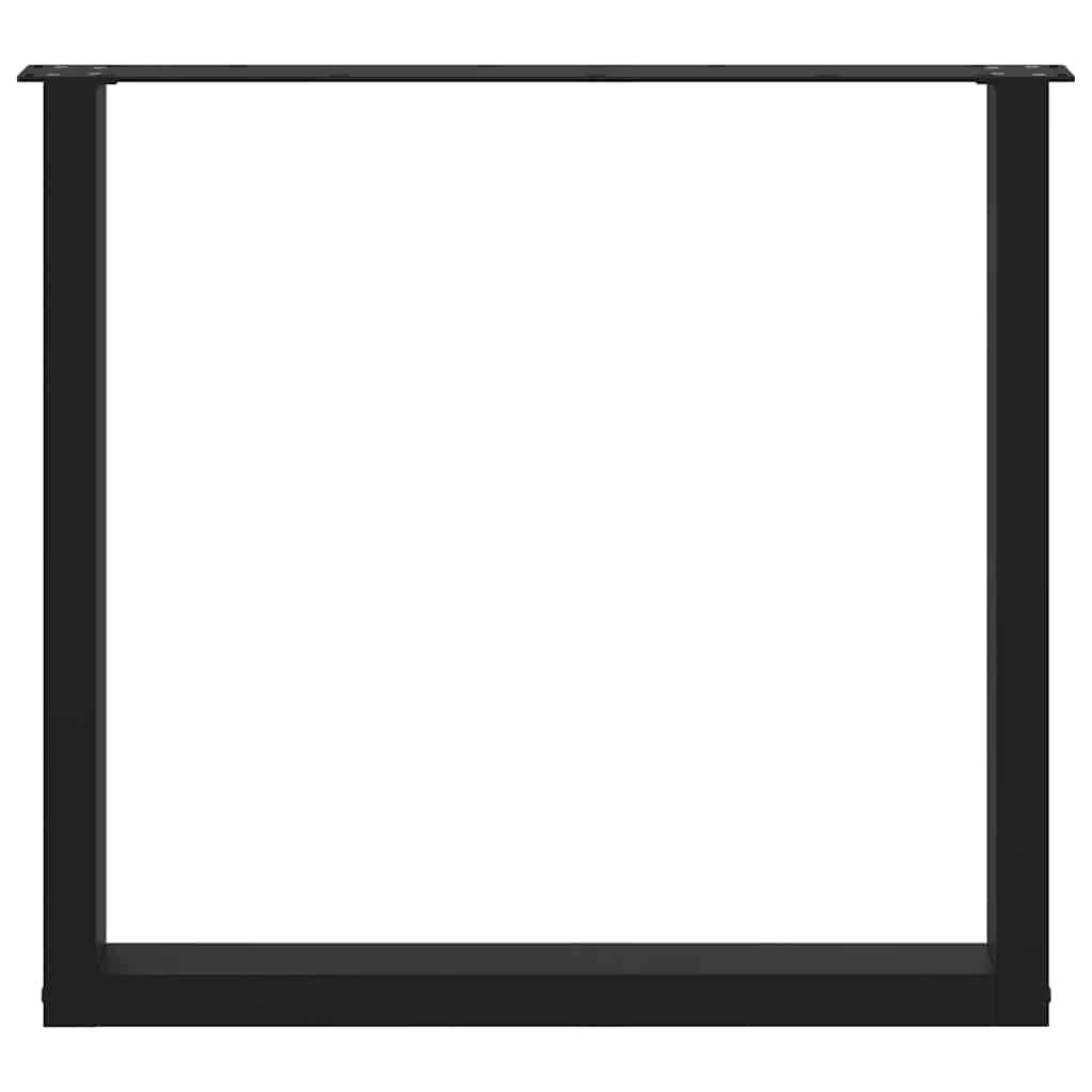 Nohy K Jídelnímu Stolu Ve Tvaru U, 3 Ks, Černé, 90 X (72-73) Cm, Ocel