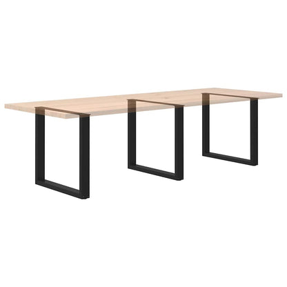 Nohy K Jídelnímu Stolu Ve Tvaru U, 3 Ks, Černé, 90 X (72-73) Cm, Ocel