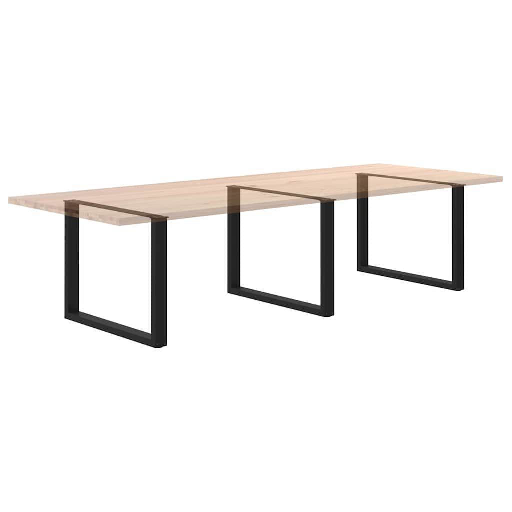 Nohy K Jídelnímu Stolu Ve Tvaru U, 3 Ks, Černé, 100 X (72-73) Cm, Ocel