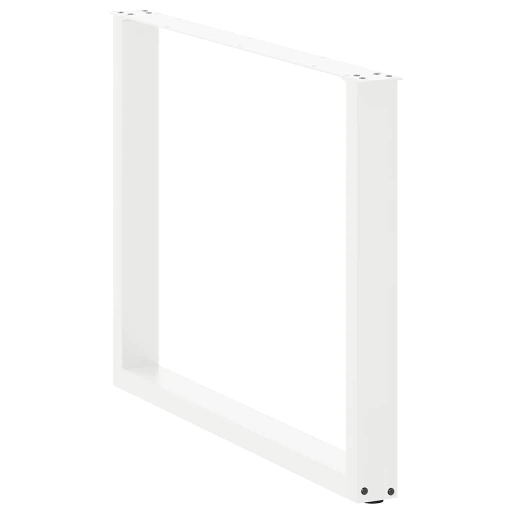 Nohy K Jídelnímu Stolu Ve Tvaru U, 3 Ks, Bílé, 100 X (72-73) Cm, Ocel