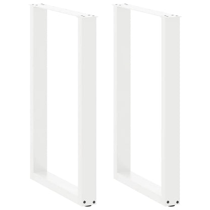 Nohy Jídelního Stolku Ve Tvaru U 2 Ks Bílé Ocel Bílá