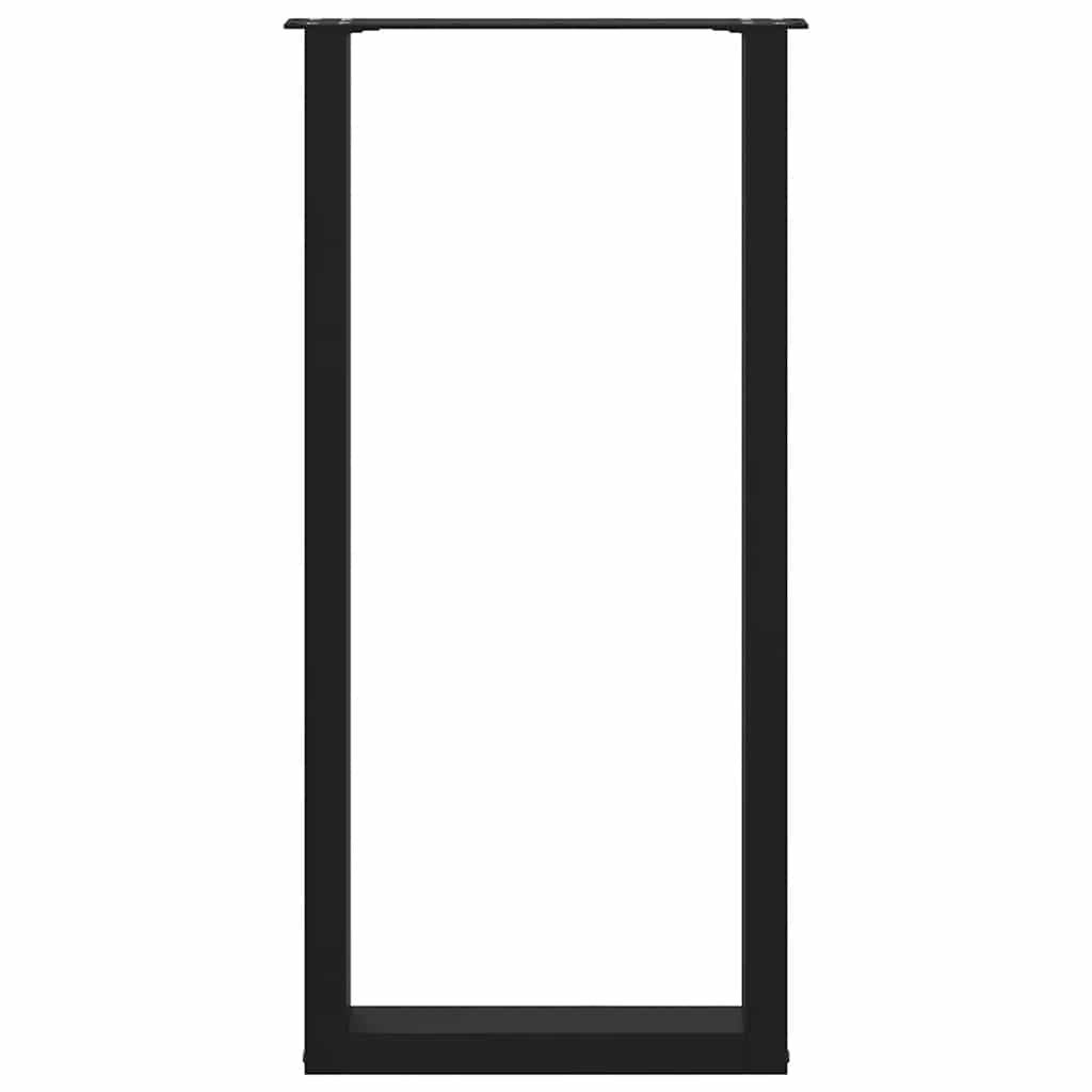 Nohy Barového Stolu Ve Tvaru U, 2 Ks, Černé, 50 X (100-101) Cm, Ocel