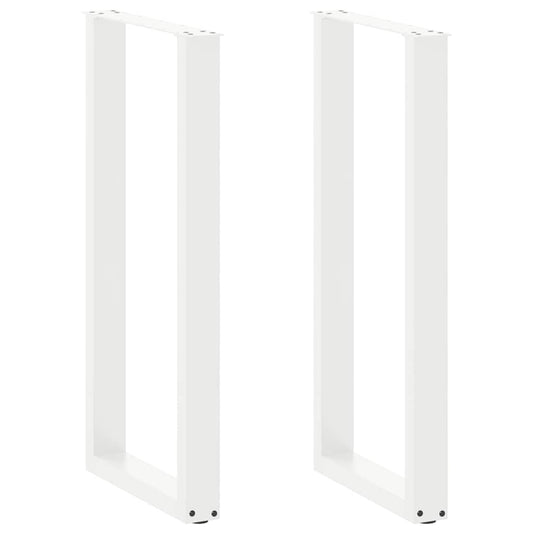 Nohy Barového Stolu Ve Tvaru U, 2 Ks, Bílé, 50 X (100-101) Cm, Ocel