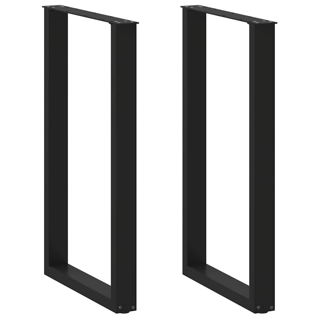 Nohy Barového Stolu Ve Tvaru U, 2 Ks, Černé, 60 X (100-101) Cm, Ocel