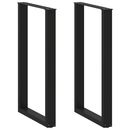 Nohy Barového Stolu Ve Tvaru U, 2 Ks, Černé, 60 X (100-101) Cm, Ocel