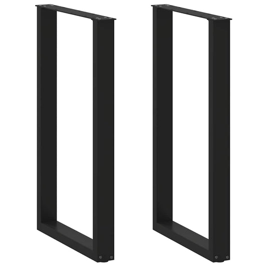 Nohy Barového Stolu Ve Tvaru U, 2 Ks, Černé, 60 X (100-101) Cm, Ocel