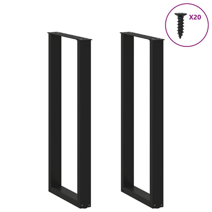 Nohy Barového Stolu Ve Tvaru U, 2 Ks, Černé, 40 X (110-111) Cm, Ocel